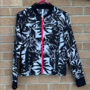 Palm Tree Design Athleisure Jacket